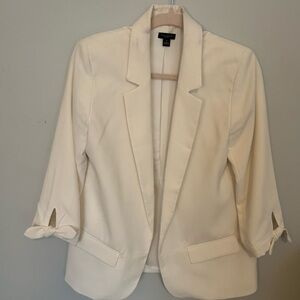 White Ann Taylor Blazer with Bow Sleeves size 10
